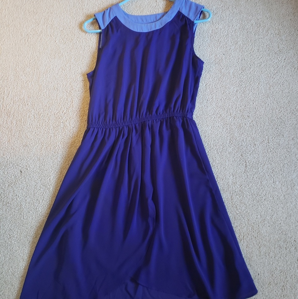 LOFT Purple Colorblock Shift Dress